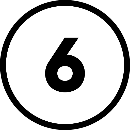 A 6 in a circle